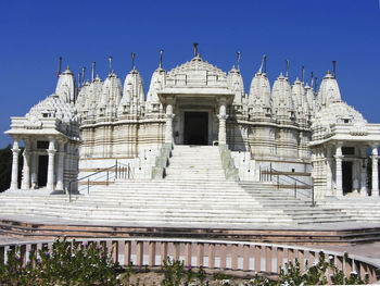 Low angle view of temple building against clear sky