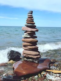 Cairn on lake ontario