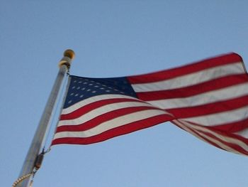 Low angle view of american flag