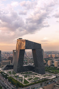 Aerial view of buildings in city