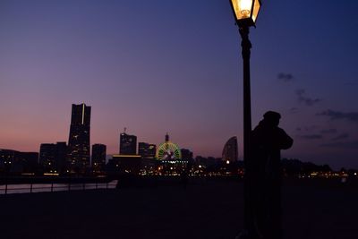 View of illuminated street light at night