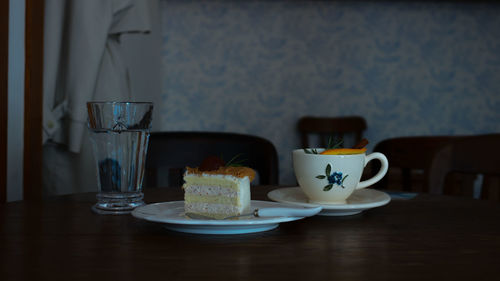 Coffee cup on table