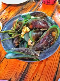 Close-up of food on table