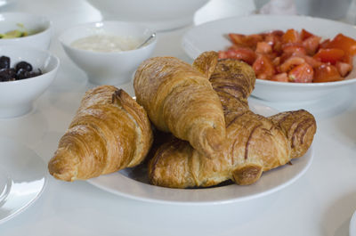 Close-up of french croissants