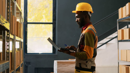 Engineer working in factory