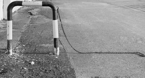 High angle view of pipes on road by street