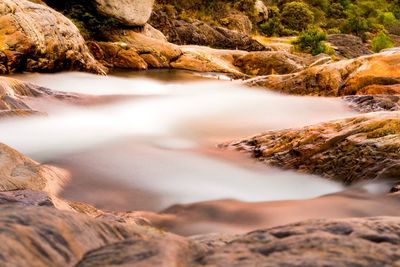 Scenic view of waterfall