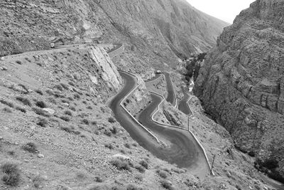 High angle view of road