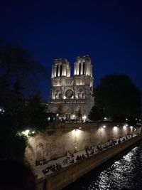 View of historical building against sky at night