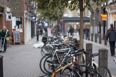 Bicycles in city