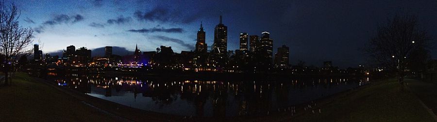 Illuminated city at night