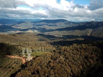 High angle view of landscape against sky