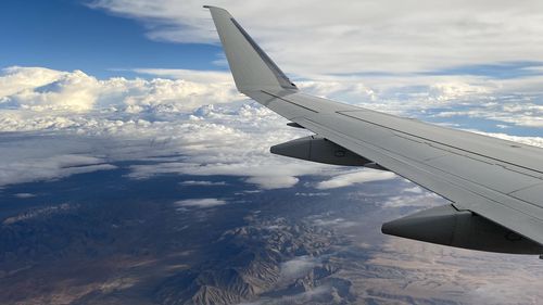 Aerial view of mountain against sky