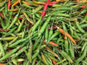 Full frame shot of red chili peppers