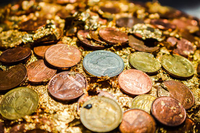 Close-up of coins