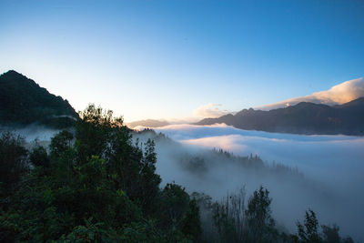 Scenic view of mountains against sky