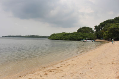 Scenic view of beach against sky