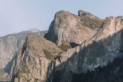 Rock formations against clear sky