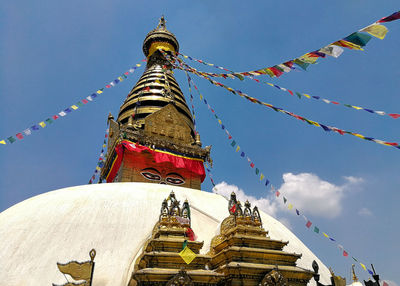 Low angle view of traditional building against sky