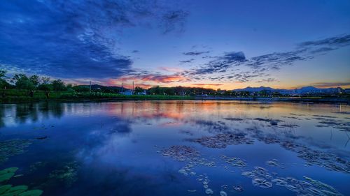 Sunset over the pond