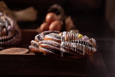 Close-up of food on table