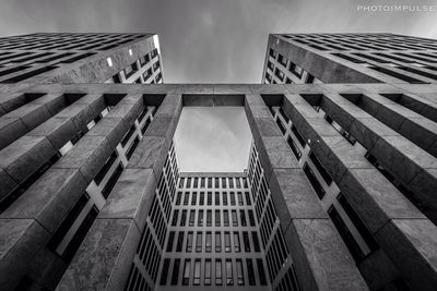 Low angle view of modern building against sky