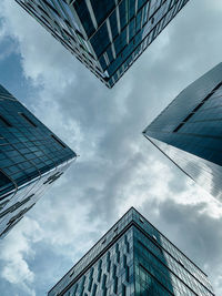 Low angle view of modern building against sky