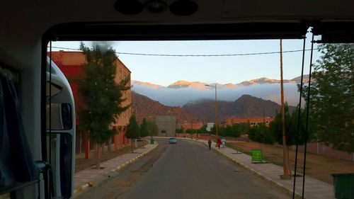 Road leading towards mountains