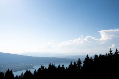 Scenic view of mountains against clear sky