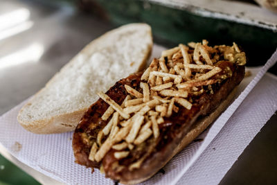 Close-up of bread on plate