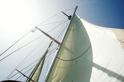 Low angle view of mast against sky