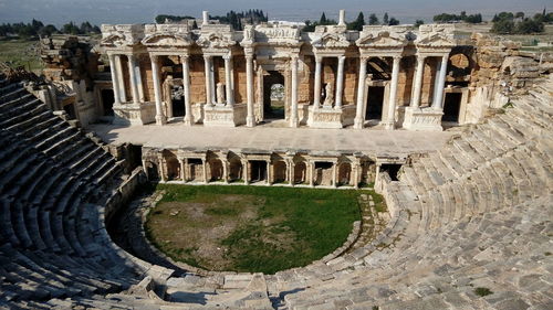 High angle view of old ruins