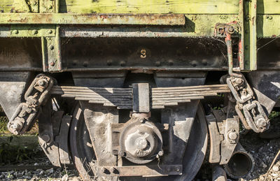 Abandoned train on railroad track