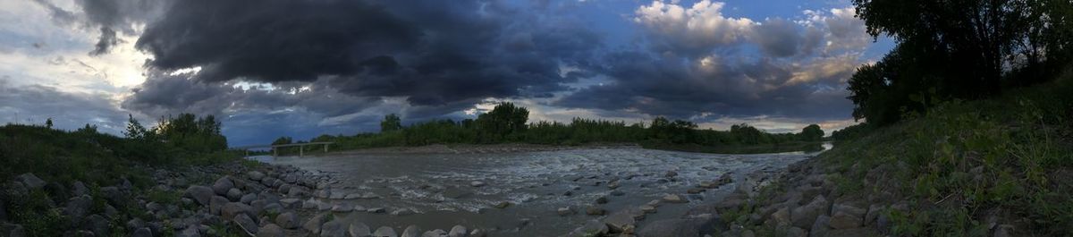 Panoramic view of land against sky