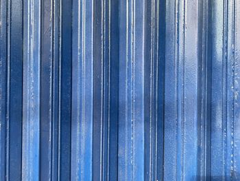 Full frame shot of blue metal