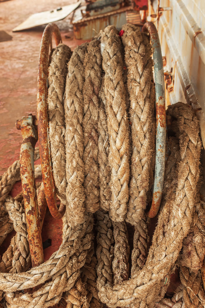 wood, rope, no people, day, close-up, outdoors, ancient history, food