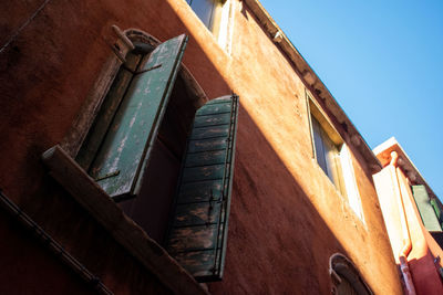 Low angle view of building against clear sky