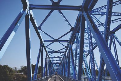 Metallic bridge against sky