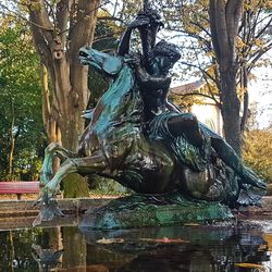 Statue of fountain in park