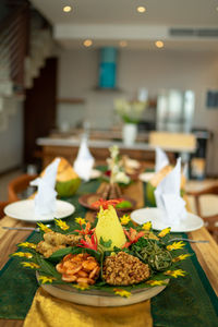 Food on table in restaurant