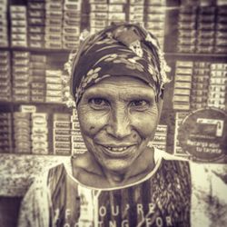 Close-up portrait of a smiling young woman
