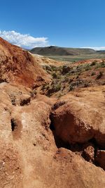 Scenic view of arid landscape against sky