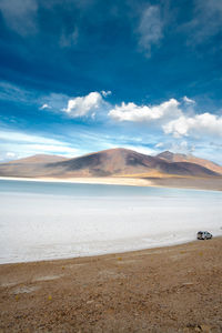 Tuyajto lagoon and salt lake, altiplano, atacama desert, antofagasta region, chile, south america