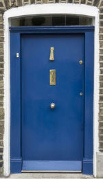 Close-up of blue door