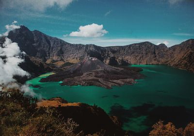 Scenic view of mountains against sky