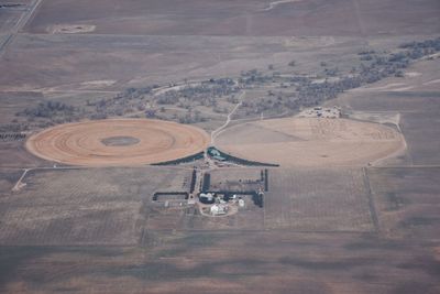 Aerial view of agricultural landscape