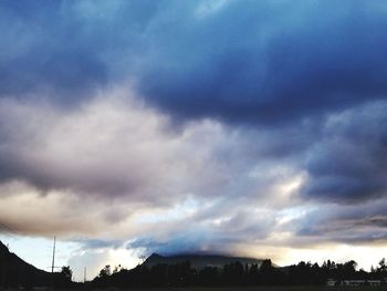 Storm clouds over city