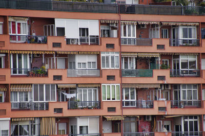 Full frame shot of residential building with balkony