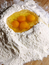 High angle view of fresh bread