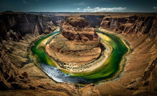 High angle view of horseshoe bend